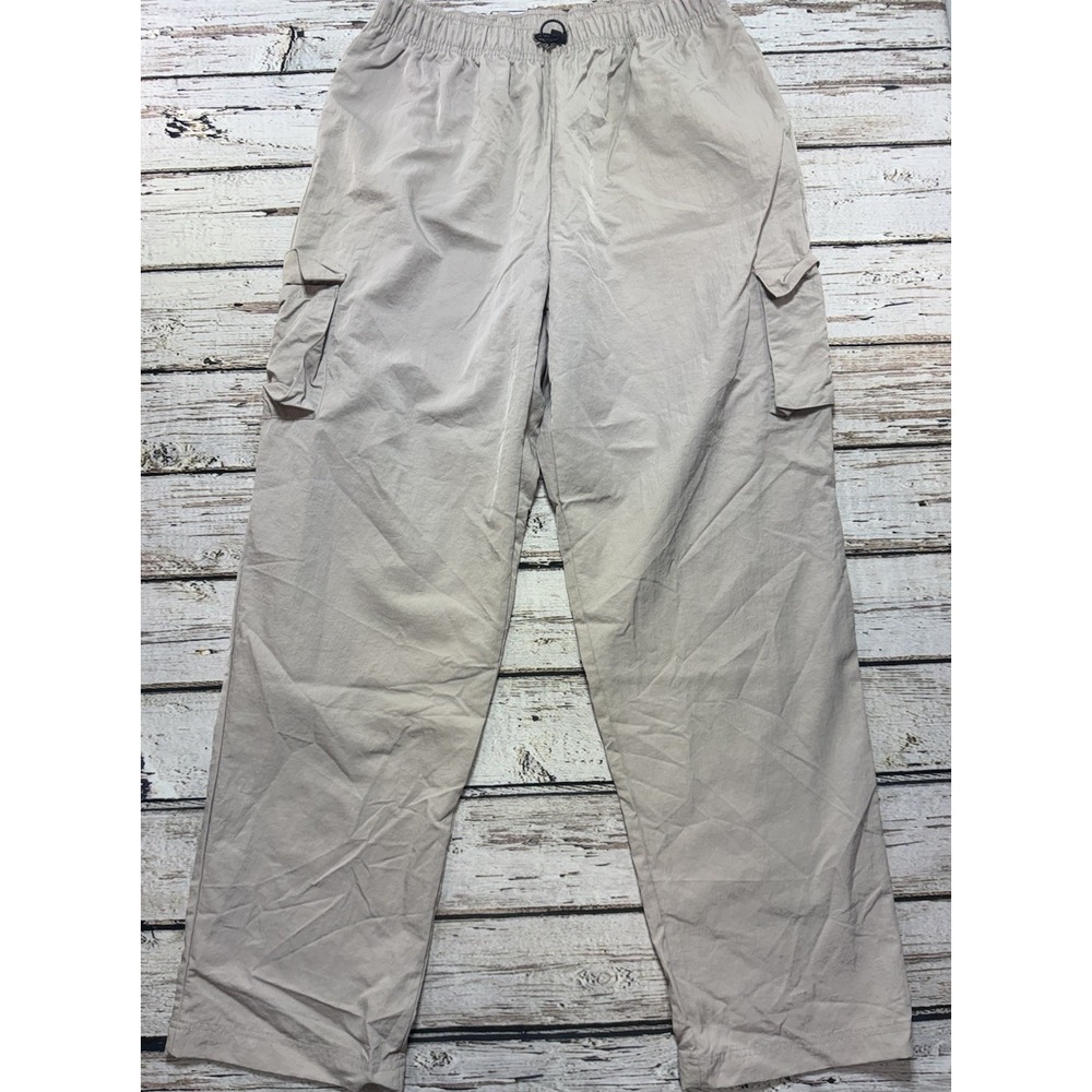 Nike Sportswear Essential High-Rise Woven Cargo Pants Beige Nylon Women's M Tall